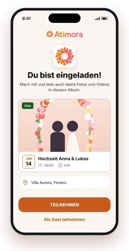 Einladungsbildschirm zum Beitreten eines Events in Atimora
